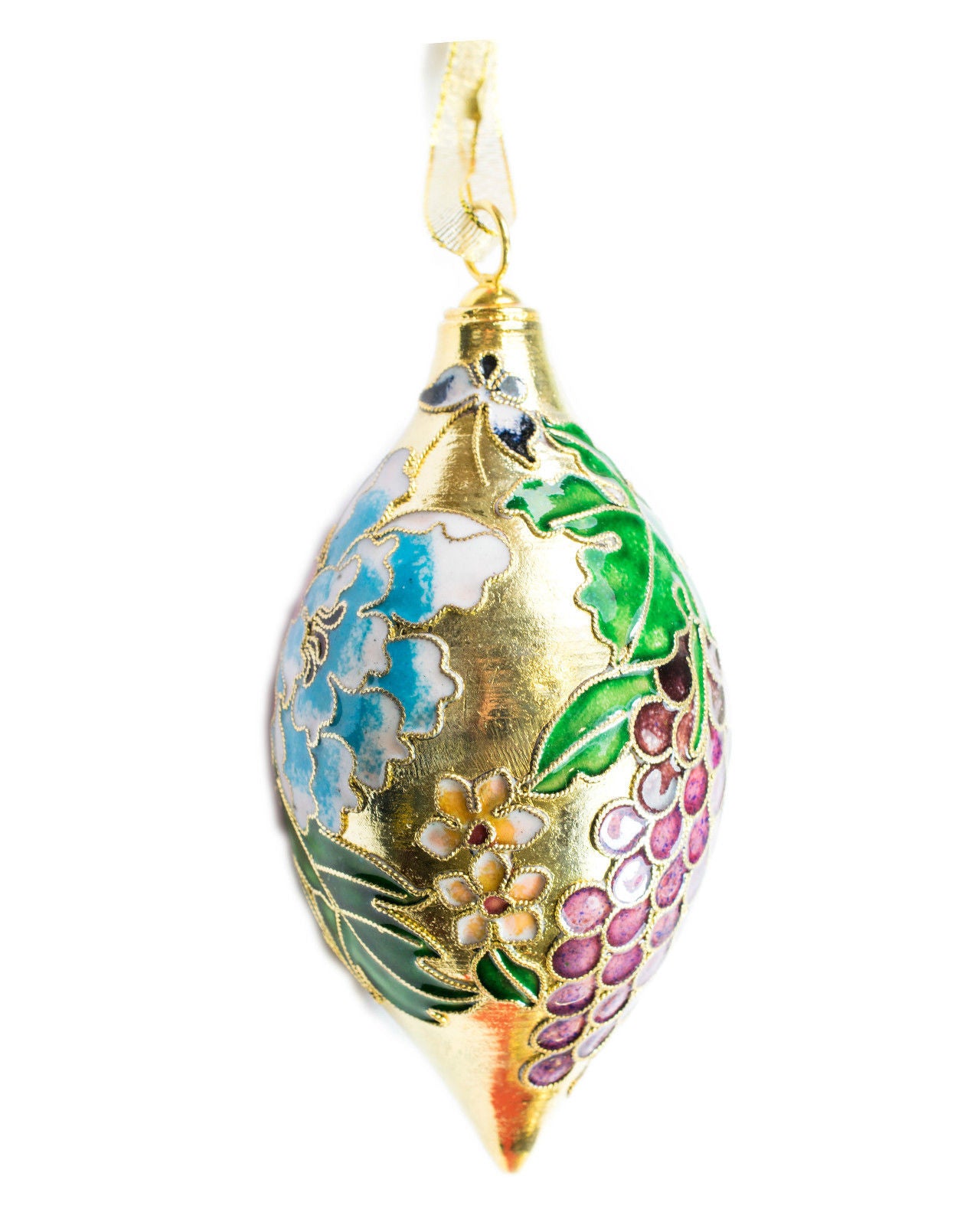 Tannenzapfen aus Cloisonné Emaille aufwendig handdekoriert mit Gold